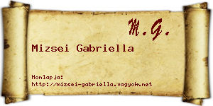 Mizsei Gabriella névjegykártya